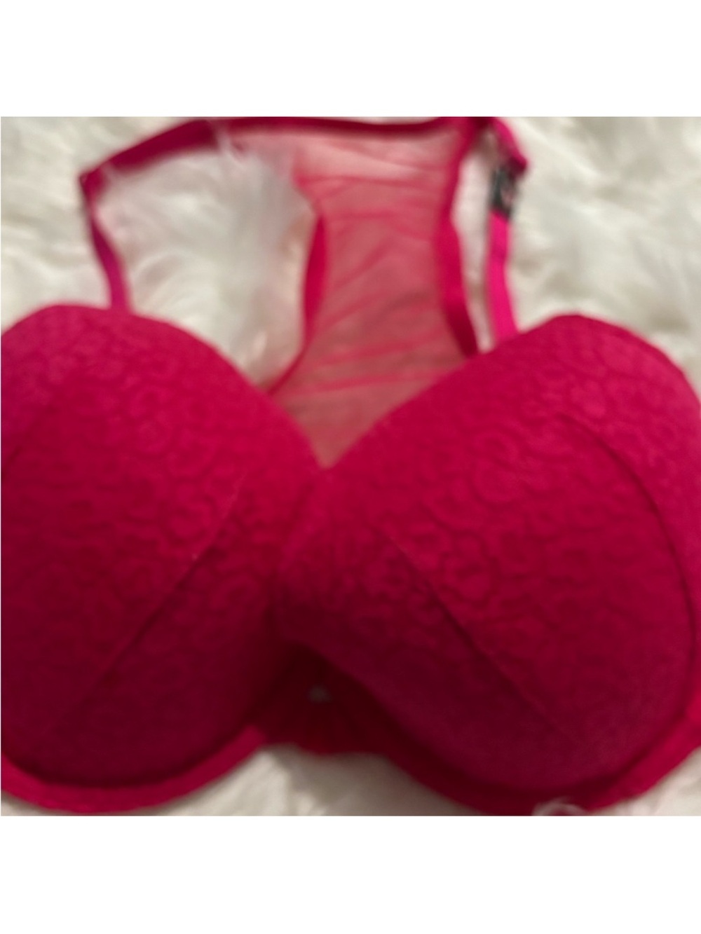 Victoria's Secret Hot Pink Lace Push-Up Bra